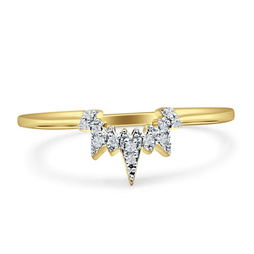 10K Yellow Gold 0.03ct Round 4mm G SI Curved Stackable Diamond Eternity Wedding Band Ring Wholesale